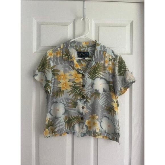 Island Traders Vintage Hawaiian Button Down Top - Picture 1 of 3